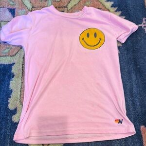 Aviator Nation Pink and Yellow Short Sleeve Tee